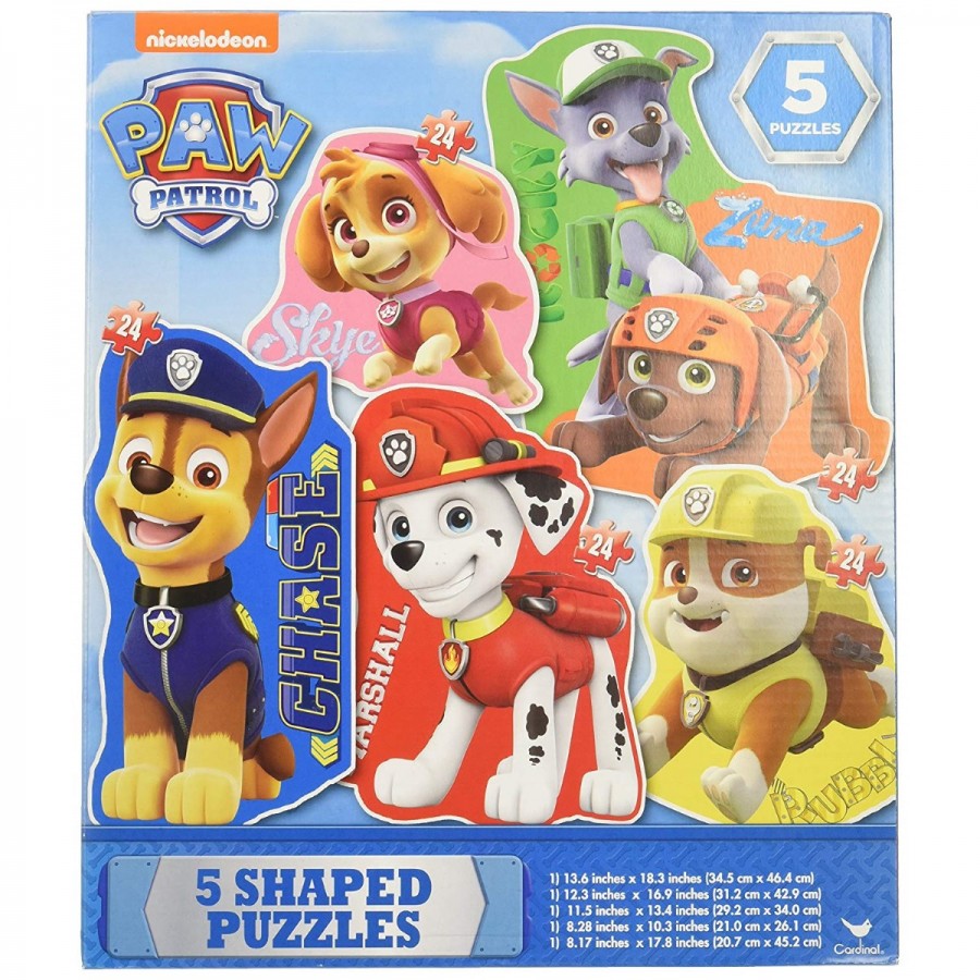 Paw Patrol 5 Puzzle Pack Clear Box