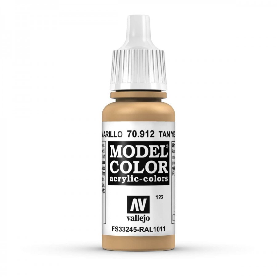 Vallejo Acrylic Paint Model Colour Tan Yellow 17ml