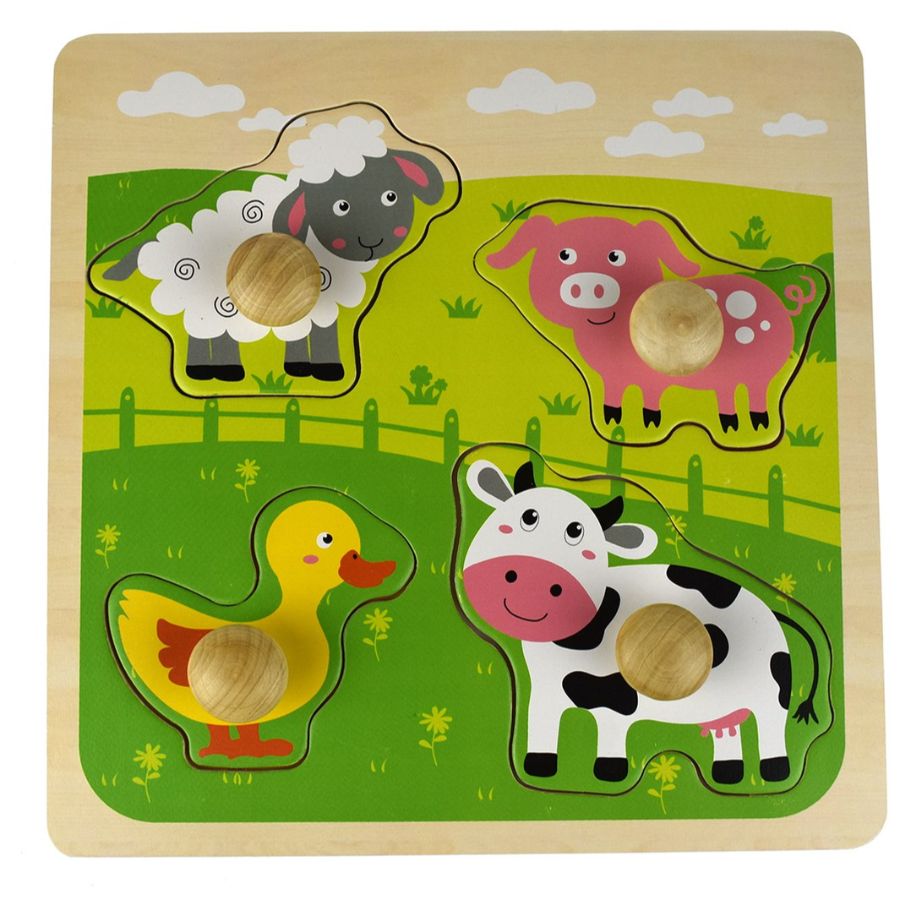 Knob Puzzle Large Farm Animals