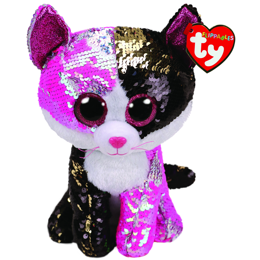 Beanie Boos Flippables Medium Plush Malibu Pink Black Cat