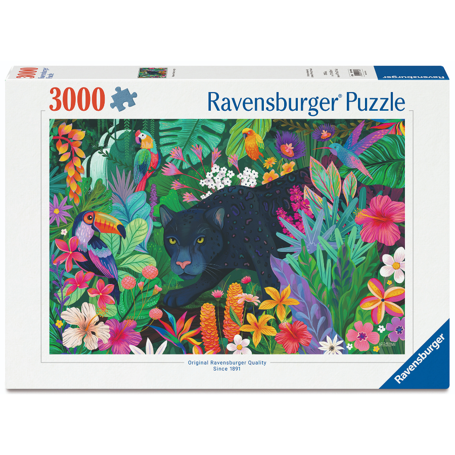 Ravensburger Puzzle 3000 Piece Panther In The Blooming Jungle
