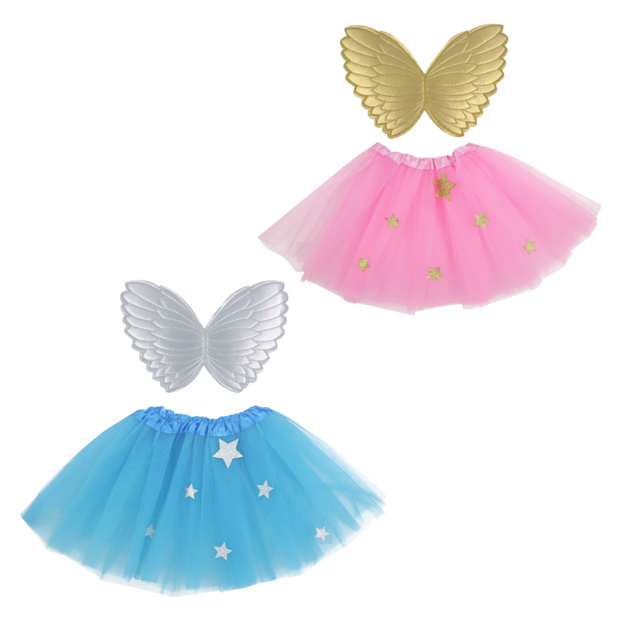 Kids Dress Up Tutu & Fairy Wings Set Assorted