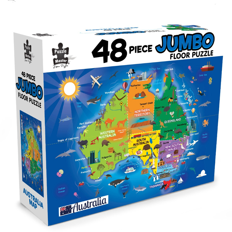 Puzzle Master Jumbo Aussie Map 48 Piece Floor Puzzle