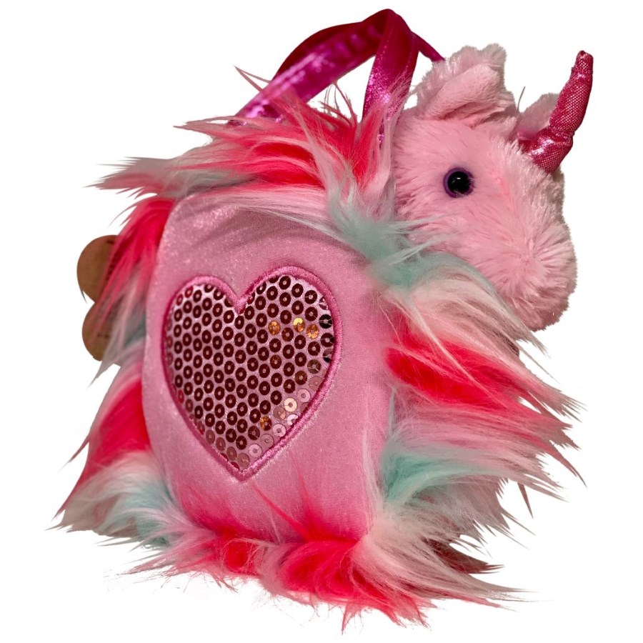 Plush In Bag Unicorn In Fluffy PInk Bag