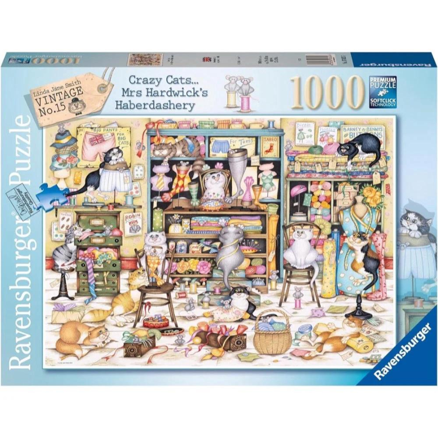 Ravensburger Puzzle 1000 Piece Crazy Cats Haberdashery SF