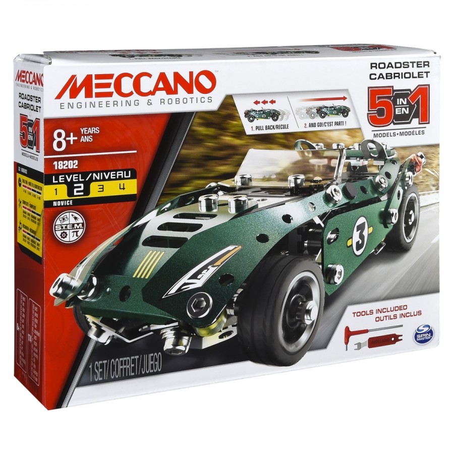 Meccano 5 Models Set Pull Back Car