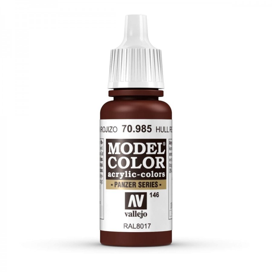 Vallejo Acrylic Paint Model Colour Hull Red 17-18ml