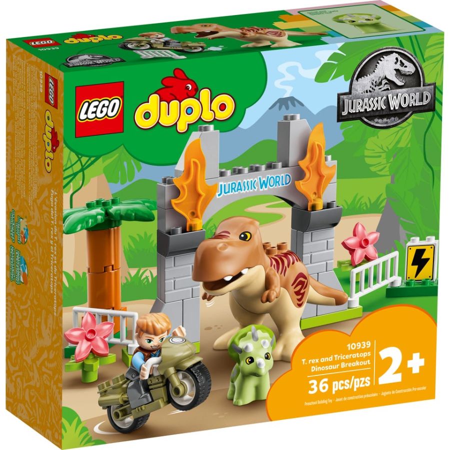LEGO DUPLO T-Rex & Triceratops Dinosaur Breakout