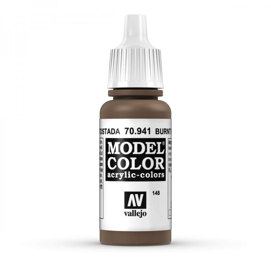 Vallejo Acrylic Paint Model Colour Burnt Umber 17-18ml