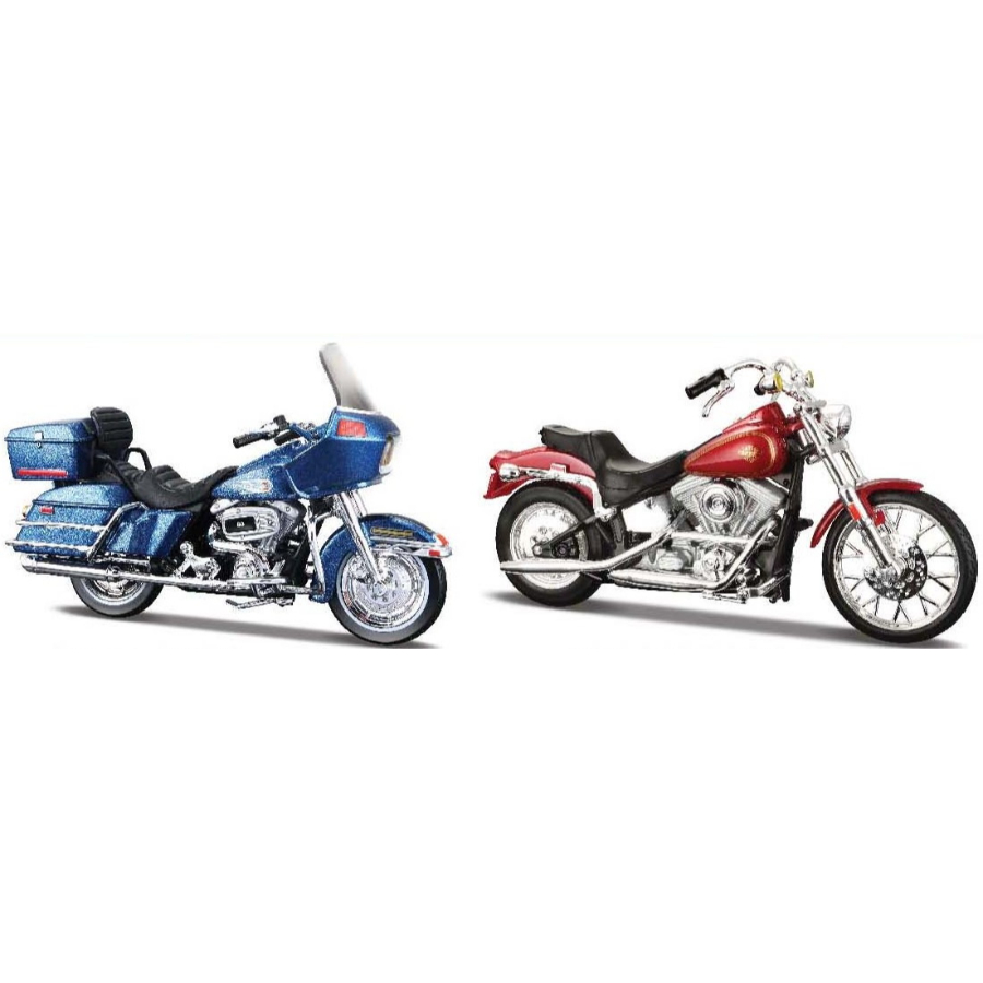 Maisto Diecast 1:18 Harley Davidson Motorcycle Duos From The 1980s 2 Pack