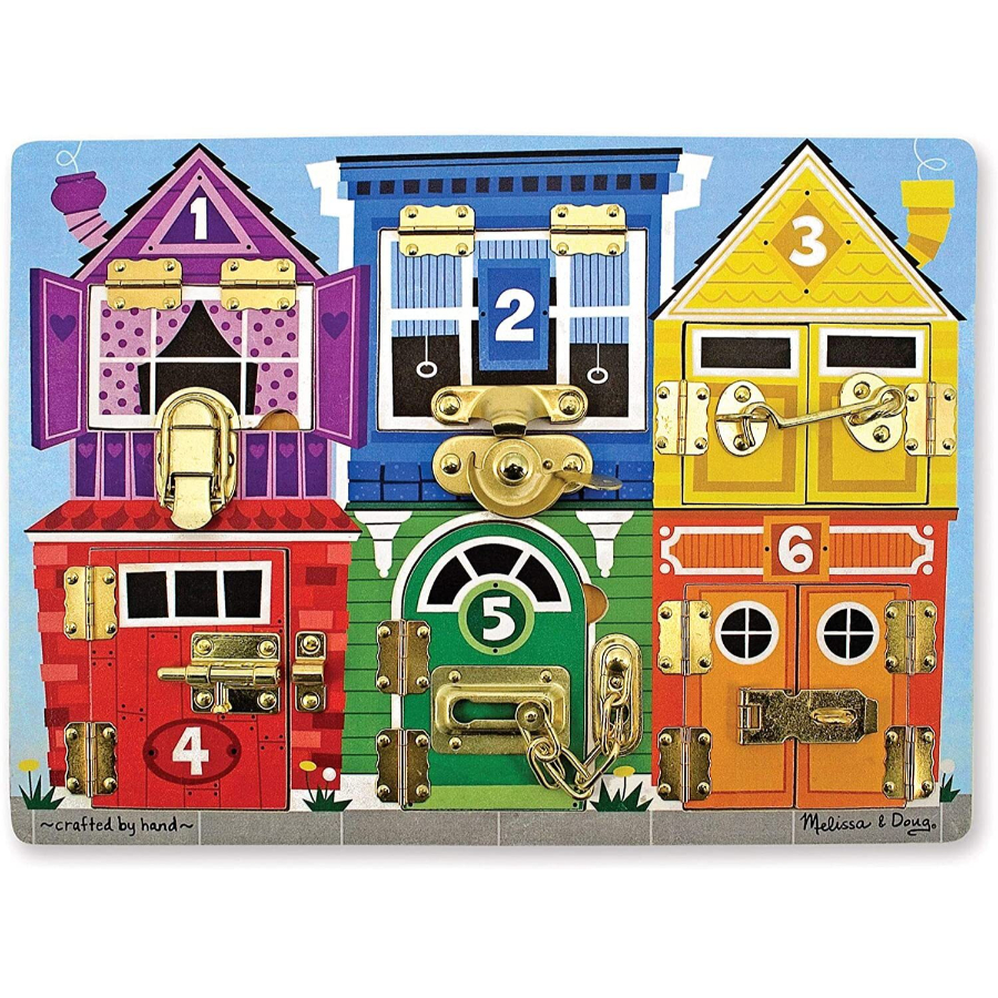 Melissa & Doug Wooden Latches Puzzle Board