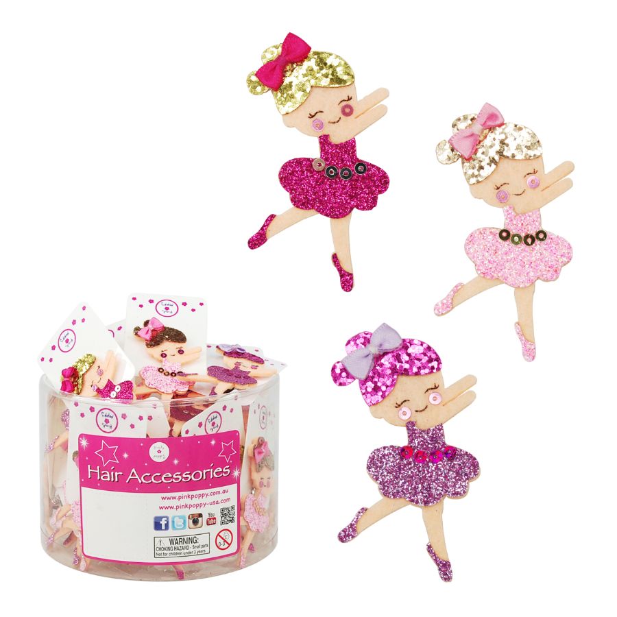Glitter Ballerina Hairclips Assorted