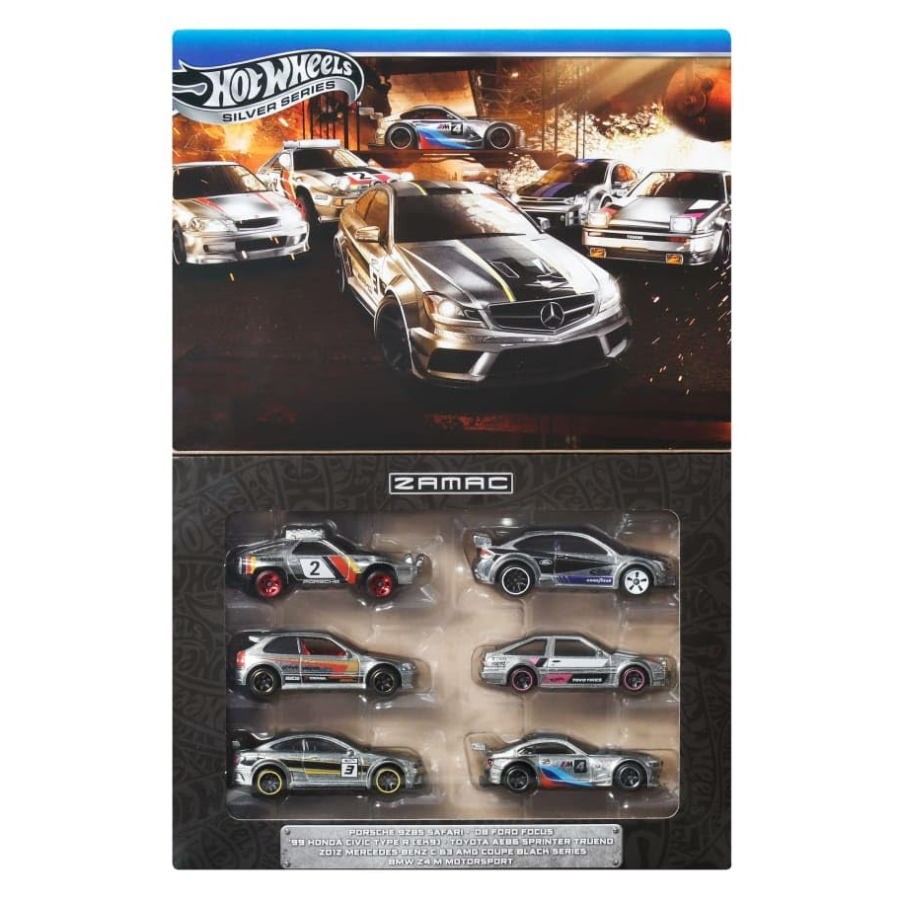 Hot Wheels Vehicles 1:64 Silver Series Zamac 6 Pack