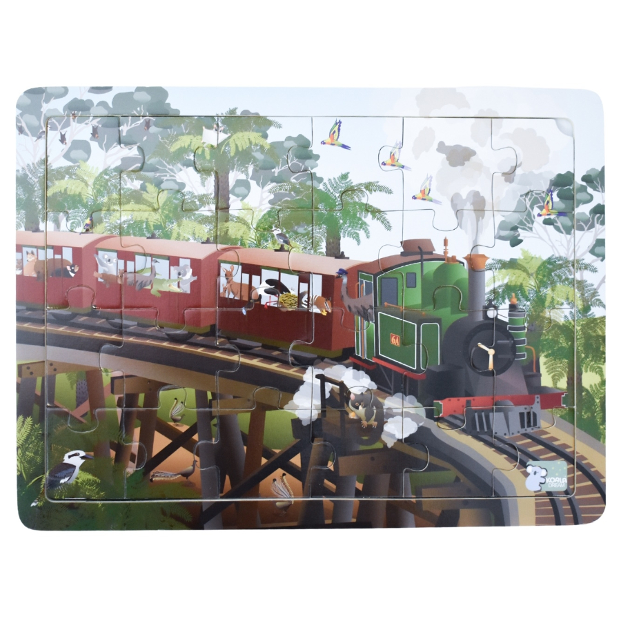 Wooden Puzzle All Aboard Aussie Animals 24pc