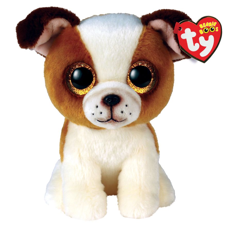 Ty Beanie Boos Regular Plush Hugo Dog Brown White