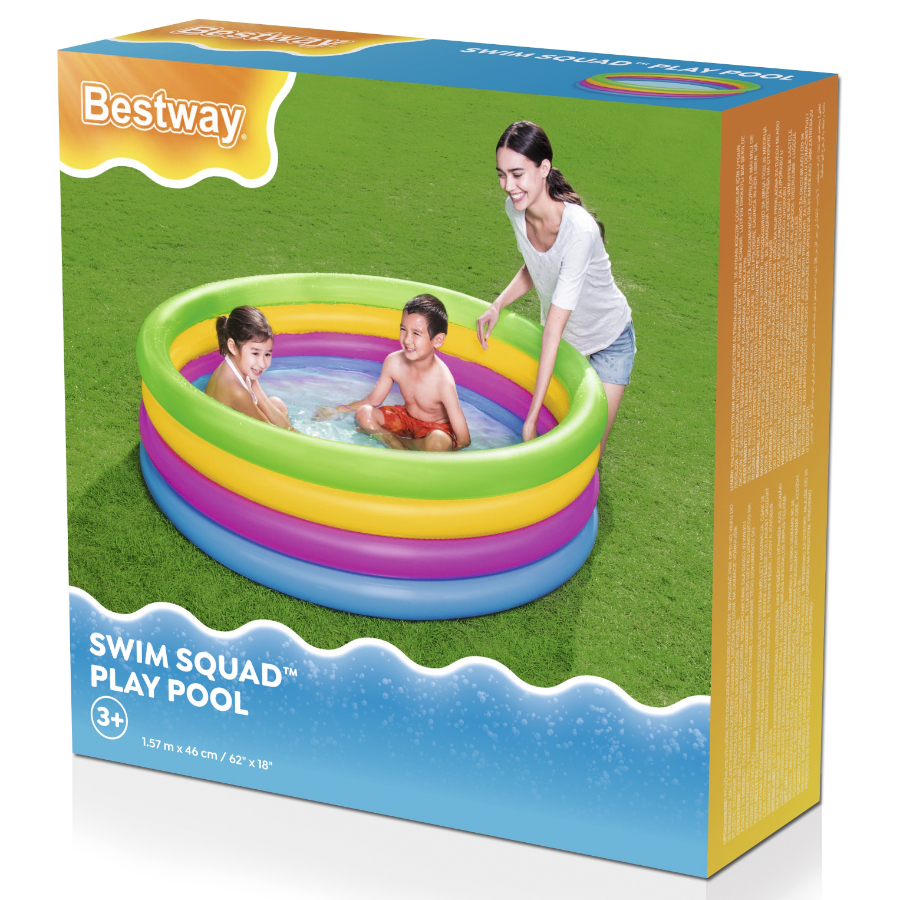 Bestway 4 Ring Swim Squad Inflatable Play Pool 1.6m x 45cm