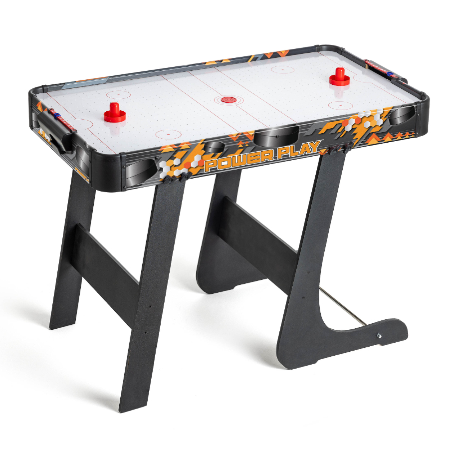 Power Play Air Hockey Table Battery Operated With Folding Legs 97cm x 51cm x 69cm High