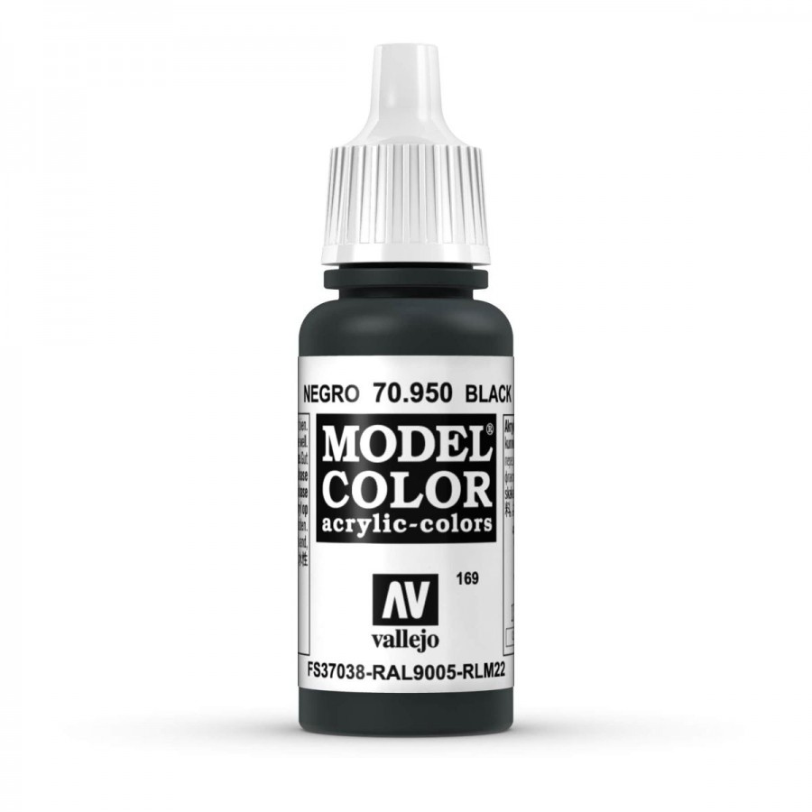 Vallejo Acrylic Paint Model Colour Black 17-18ml