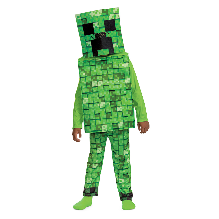 Minecraft Creeper Kids Dress Up Value Costume Size 7-8