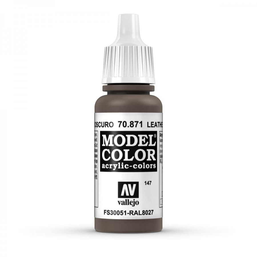 Vallejo Acrylic Paint Model Colour Leather Brown 17-18ml