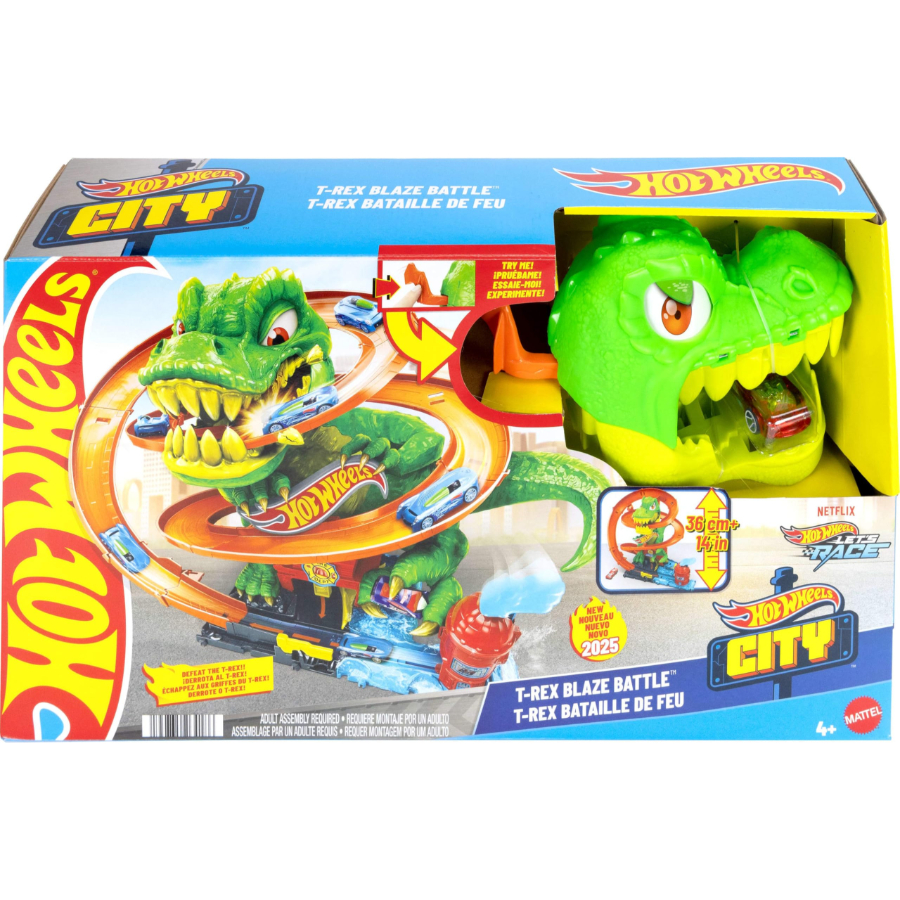 Hot Wheels City T-Rex Blaze Battle Playset