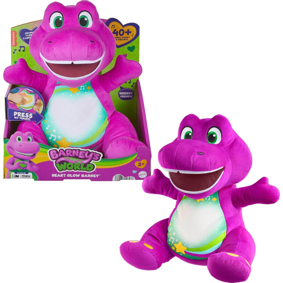 Fisher Price Barneys World Heart Glow Barney Plush
