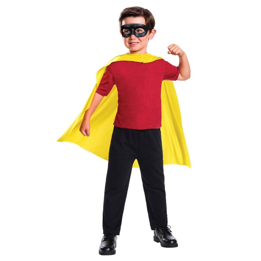 Robin Cape & Mask Kids Dress Up Costume Set