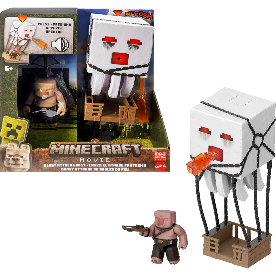 Minecraft Movie Blast Attack Ghast Action Figure Set
