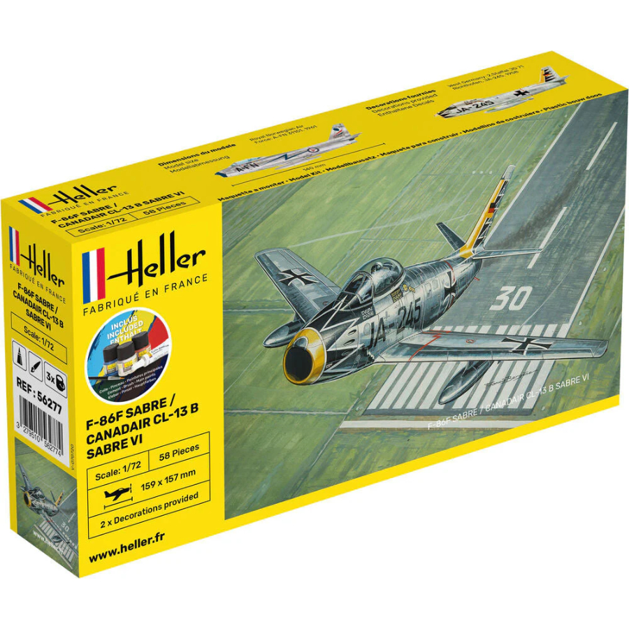 Heller Model Kit 1:72 Starter Kit F-86F Sabre Canadair CL-13 B Sabre VI