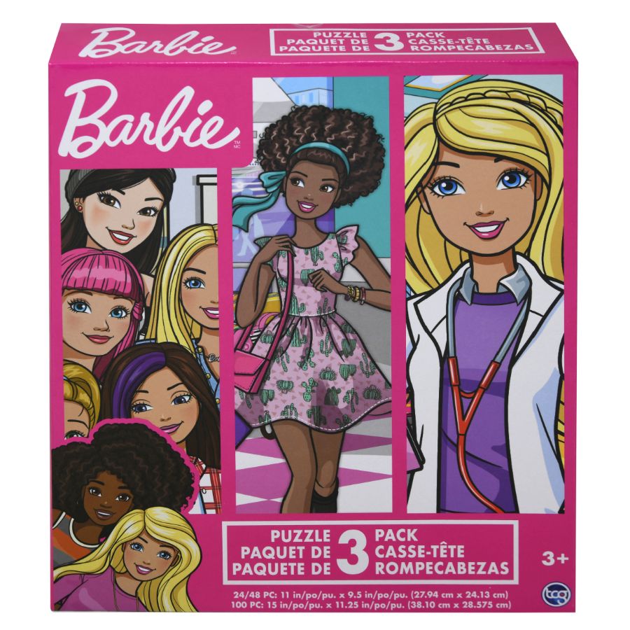 Barbie Puzzle 3 Pack - 24 48 & 100 Piece Puzzles