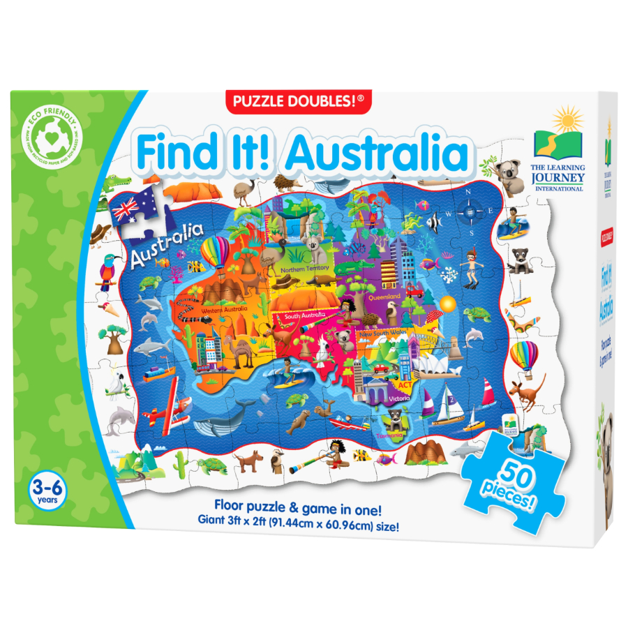 Learning Journey Find It Australia Map 50 Piece Puzzle