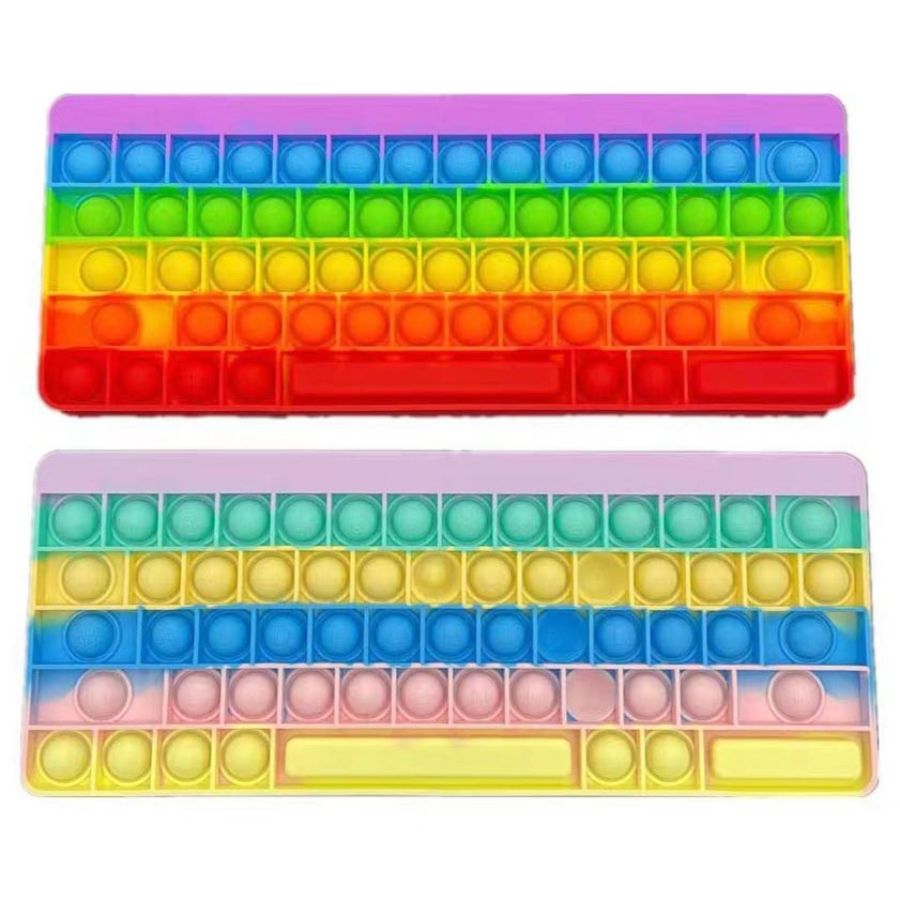 Pop It Fidget Toy Jumbo Keyboard Rainbow Assorted