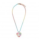 Rhinestone Heart Ballchain Necklace Assorted