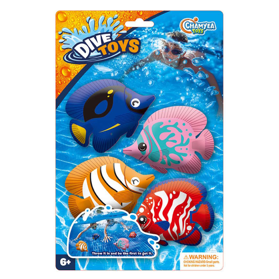 Dive Pool Toys Diving Fish 4 Pack