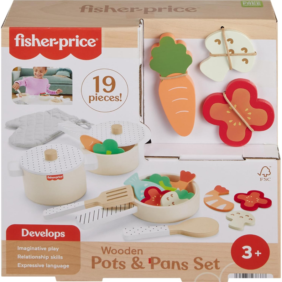 Fisher Price Wooden Pots & Pans Set