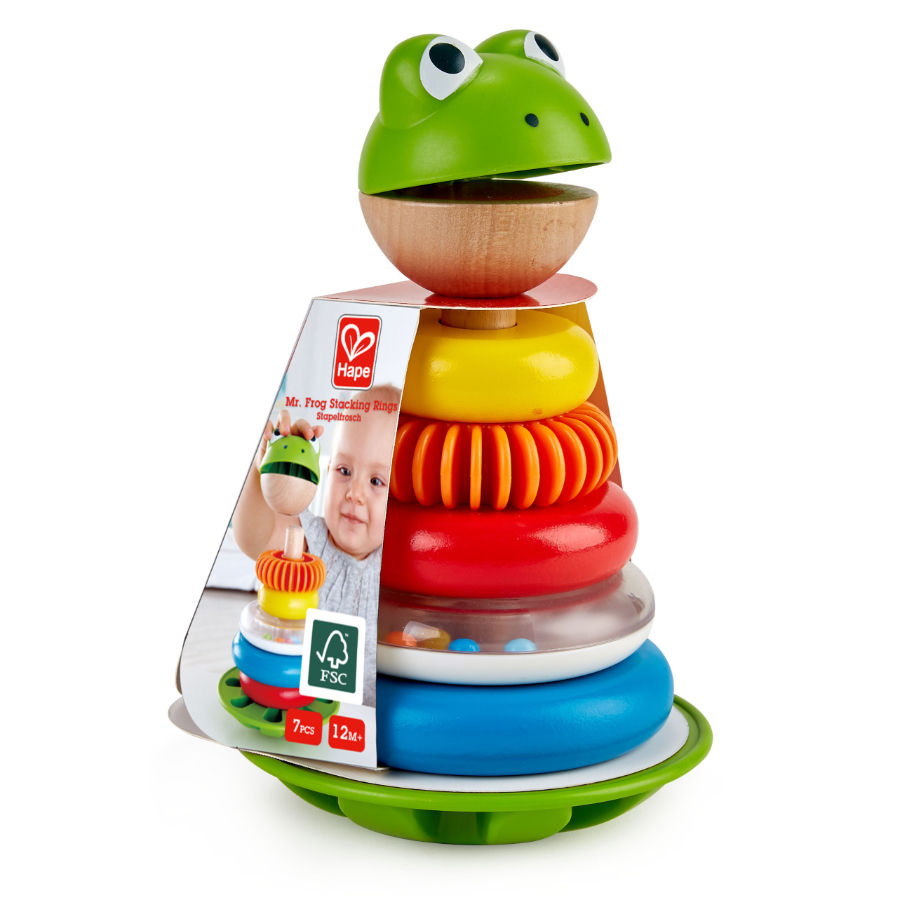 Hape Wooden Mr Frog Stacking Rings