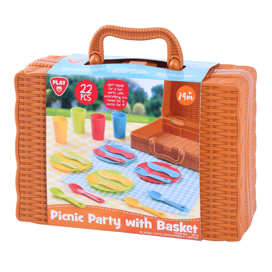 Picnic Party With Basket 22 Piece Set