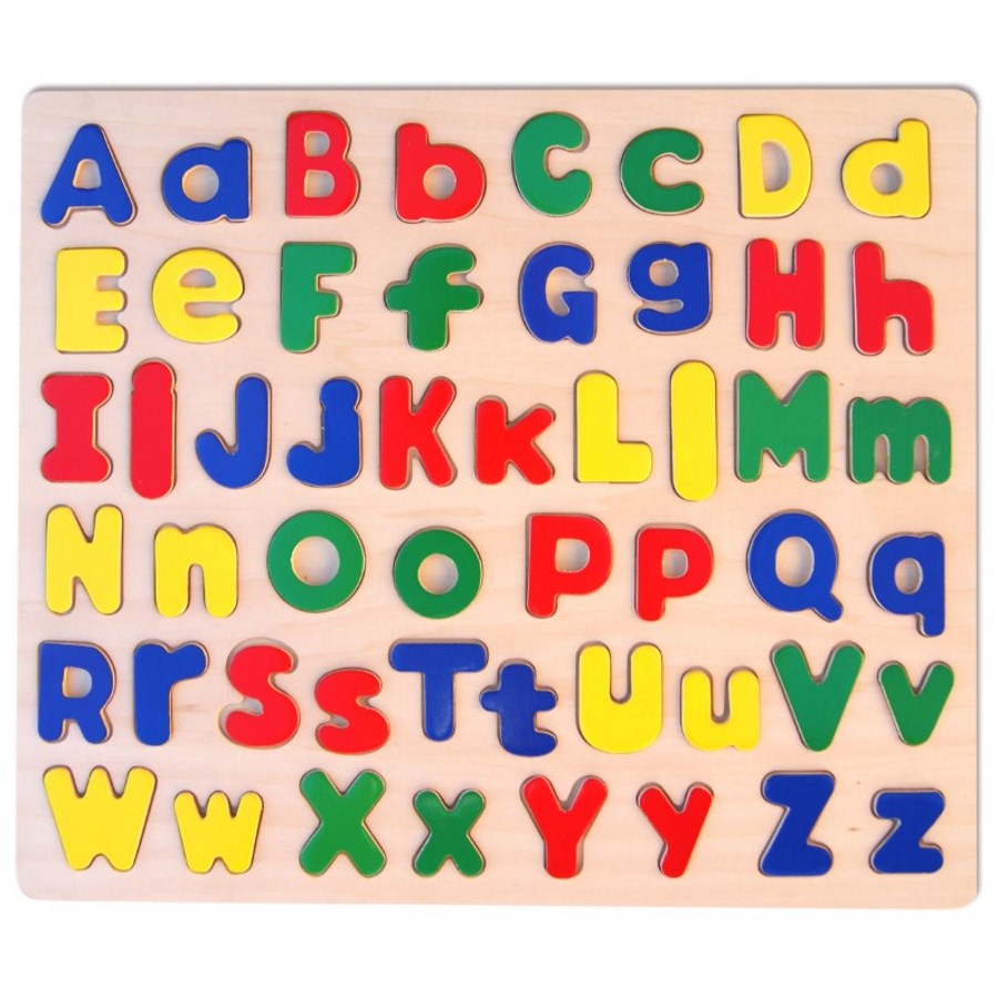 Wood Puzzle Raised Letters Upper & Lower